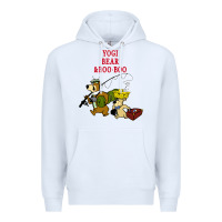 White yogi bear & boo boo Premium Hoodie - artisFamous