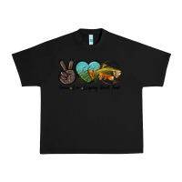 Black Peace Love Leaping Brook Trout Urban Heavy Tee - LillyAllenDesigns