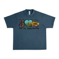 Midnight Navy Peace Love Leaping Brook Trout Urban Heavy Tee - LillyAllenDesigns