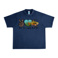 Navy Peace Love Leaping Brook Trout Urban Heavy Tee - LillyAllenDesigns