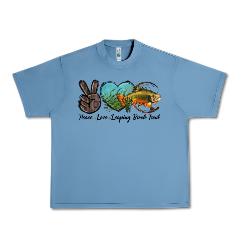 Peace Love Leaping Brook Trout Urban Heavy Tee by LillyAllenDesigns | Teevron