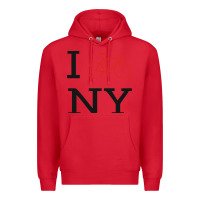 Red i bike ny funny bike Premium Hoodie - artisFamous