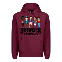 Burgundy stranger kids Premium Hoodie - artisFamous