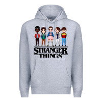 Heather Grey stranger kids Premium Hoodie - artisFamous