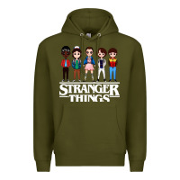 Army Green stranger kids Premium Hoodie - artisFamous