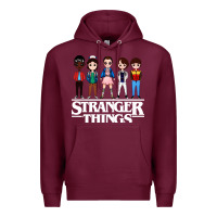 Burgundy stranger kids Premium Hoodie - artisFamous