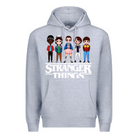 Heather Grey stranger kids Premium Hoodie - artisFamous