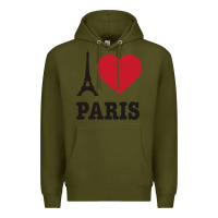 Army Green i love paris eiffel tower funny Premium Hoodie - artisFamous