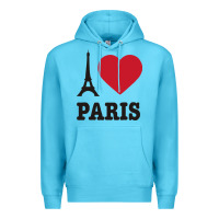 Ocean Blue i love paris eiffel tower funny Premium Hoodie - artisFamous