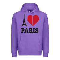 Purple i love paris eiffel tower funny Premium Hoodie - artisFamous
