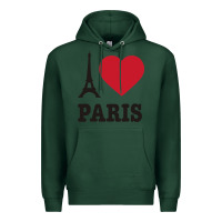 Sports Green i love paris eiffel tower funny Premium Hoodie - artisFamous