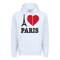 White i love paris eiffel tower funny Premium Hoodie - artisFamous