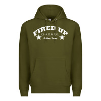 Army Green fired up garage Premium Hoodie - artisFamous