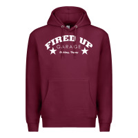 Burgundy fired up garage Premium Hoodie - artisFamous