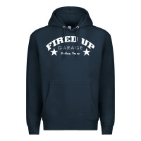 Navy fired up garage Premium Hoodie - artisFamous