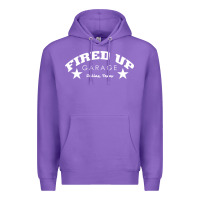 Purple fired up garage Premium Hoodie - artisFamous