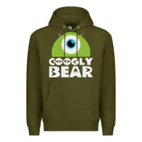 Army Green googly bear Premium Hoodie - artisFamous