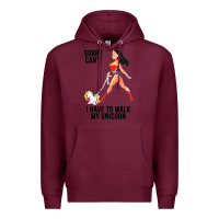 Burgundy wonder woman sorry can't Premium Hoodie - artisFamous