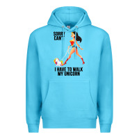 Ocean Blue wonder woman sorry can't Premium Hoodie - artisFamous