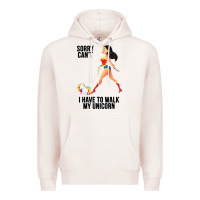 Pale Pink wonder woman sorry can't Premium Hoodie - artisFamous