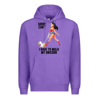 Purple wonder woman sorry can't Premium Hoodie - artisFamous
