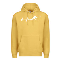 Antique Gold hockey player heartbeat ice Premium Hoodie - artisFamous