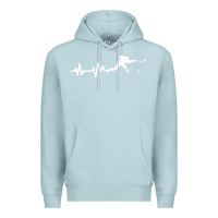 Blue Mist hockey player heartbeat ice Premium Hoodie - artisFamous