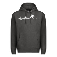 Charcoal Heather hockey player heartbeat ice Premium Hoodie - artisFamous