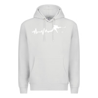 Dove Grey hockey player heartbeat ice Premium Hoodie - artisFamous