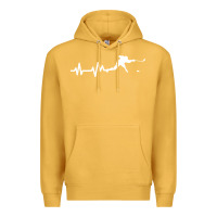Mustard hockey player heartbeat ice Premium Hoodie - artisFamous