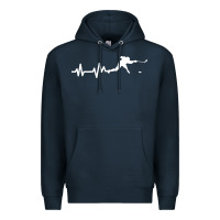 Navy hockey player heartbeat ice Premium Hoodie - artisFamous