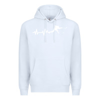 White hockey player heartbeat ice Premium Hoodie - artisFamous
