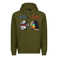 Army Green DAFTPUNK Japanese Premium Hoodie - artisFamous