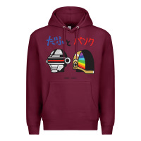 Burgundy DAFTPUNK Japanese Premium Hoodie - artisFamous