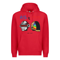 Red DAFTPUNK Japanese Premium Hoodie - artisFamous