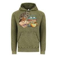 Vintage Olive owl and books Vintage Hoodie - BarkalooDesign