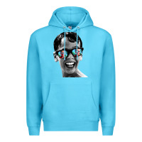 Ocean Blue squints Premium Hoodie - artisFamous