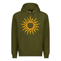 Army Green tribal sun Premium Hoodie - artisFamous