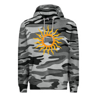 Slate Camo tribal sun Premium Hoodie - artisFamous
