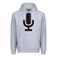 Heather Grey microphone funny music Premium Hoodie - artisFamous