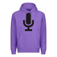 Purple microphone funny music Premium Hoodie - artisFamous