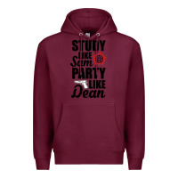 Burgundy study like sam party like dean Premium Hoodie - artisFamous