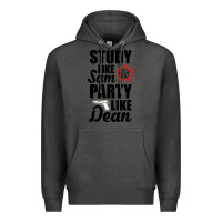 Charcoal Heather study like sam party like dean Premium Hoodie - artisFamous