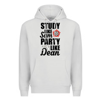 Dove Grey study like sam party like dean Premium Hoodie - artisFamous