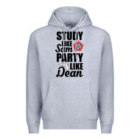 Heather Grey study like sam party like dean Premium Hoodie - artisFamous