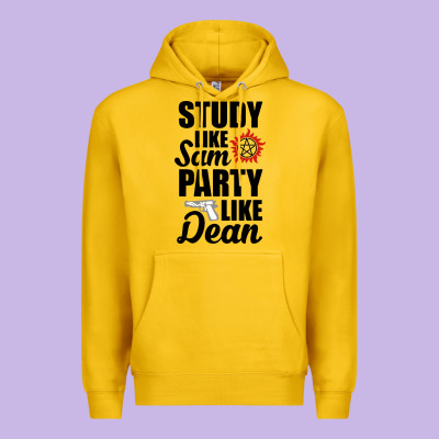 Study Like Sam Party Like Dean Premium Hoodie Designed By Artisfamous