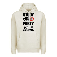 Oatmeal Heather study like sam party like dean Premium Hoodie - artisFamous