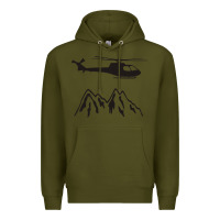 Army Green mountain rescue helicopter funny Premium Hoodie - artisFamous