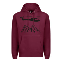 Burgundy mountain rescue helicopter funny Premium Hoodie - artisFamous