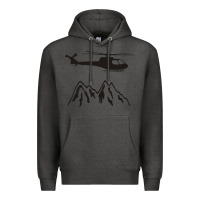 Charcoal Heather mountain rescue helicopter funny Premium Hoodie - artisFamous